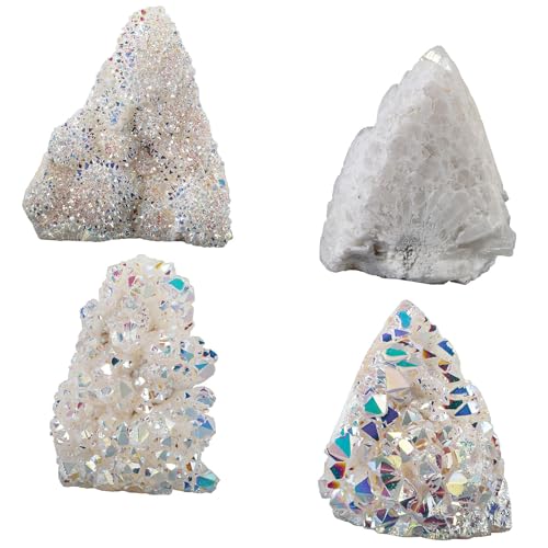 Sportmusies Titanium Coated Rock Crystal Cluster Specimen, Angel Aura