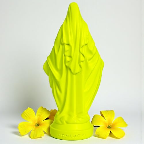 Pop Mary, Modern Virgin Mary Statue, Decorative Resin Figurine, Unique Collectible Gift (Neon Yellow) Neon Yellow