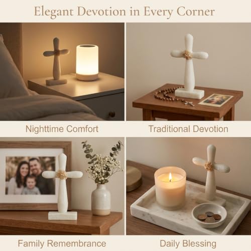 Christian Standing Cross Decor Religious Gifts for Women 7.1"