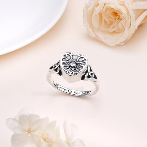 Urn Ring for Ashes for Women 925 Sterling Silver Celtic Knot Ring