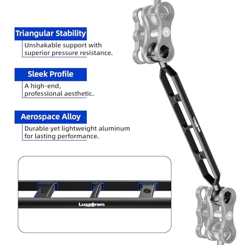 Luxagram 2PCS 7" Double Ball Arm for Underwater Photography Camera Housing 7" 2pcs