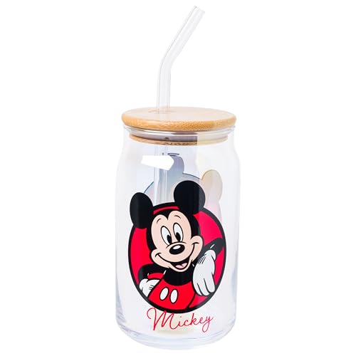 Silver Buffalo Disney and Minnie, 2 Pack Glass Tumbler, 16oz