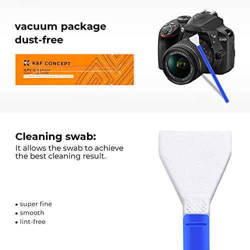 K&F Concept 24mm Full Frame Sensor Cleaning Swab*10+20ml Sensor Cleaner+Long Nozzle Air Blower