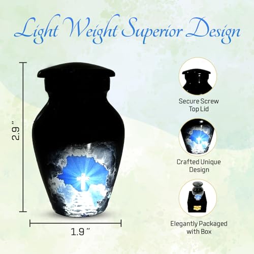 Stairway to Heaven Keepsake Urn for Ashes, 2.7 cu in (About 3 tbsp)