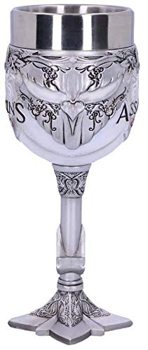 Nemesis Now Officially Licensed Assassins Creed White Game Goblet, Resin w. Stainless Steel
