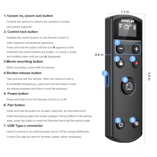 for Fujifilm Rechargeable Camera Remote Control Wireless Shutter Release Black for Fujifilm