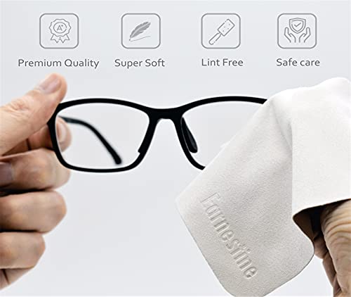 Earnestine 20 Pack 6" x 7" Premium Eyeglass Cleaning Cloth, Safe No Color Bleeding Thick Glasses Cloth,Soft Microfiber Eyeglass Cloths,Lint Free Lens Cloth Gray 20Pack