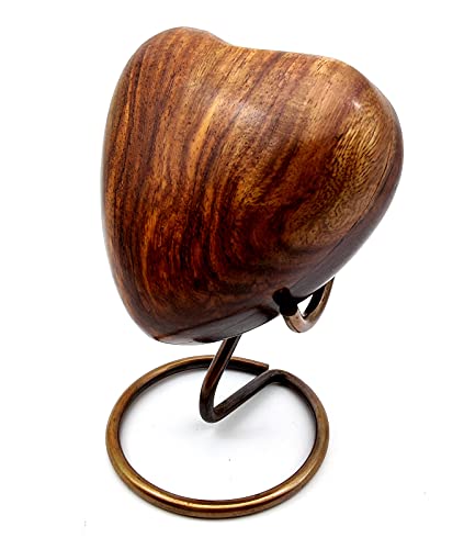 Wooden Heart Urn Keepsake Cremation Urn, Wooden Urn Style, 3 inch