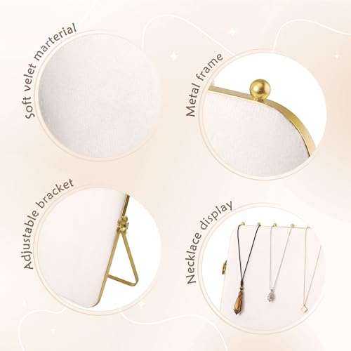 14 x 10 inches Velvet Necklace Display Stand for Selling,Necklace Organizer 1 Beige