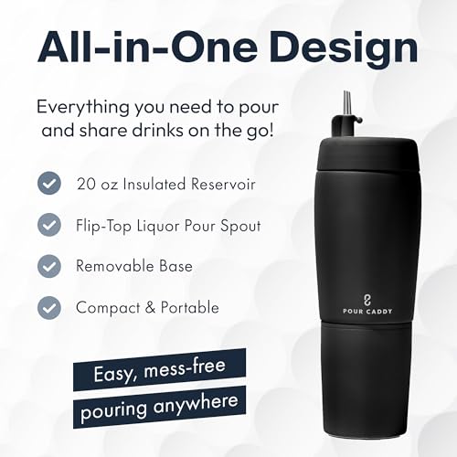 Golf Drinkware Gift Set, Insulated Stainless Steel Beverage Dispenser with Hidden Shot Cups, Leakproof Pour Spout, Portable Golf & Indoor or Outdoor Party Accessory, 20 oz, Black Shadow Black