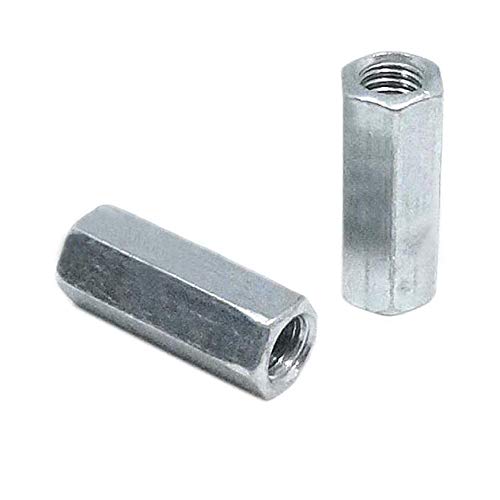 Yodaoke M10 x 1.5 x 60mm zinc-plated hex rod coupling nuts, 10-piece set