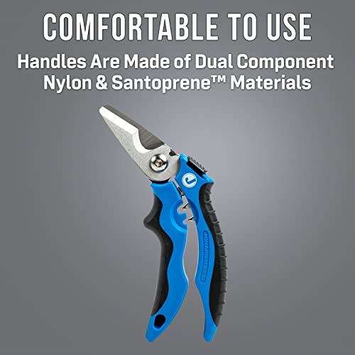 Jonard Tools KWC-700 7-inch multi-function Kevlar and wire cable cutting shears with black handles