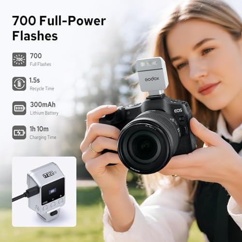 Godox iT22 iT22-C Flash for Canon, Mini TTL Flash with Intuitive Screen iT22-C for Canon (Silver)
