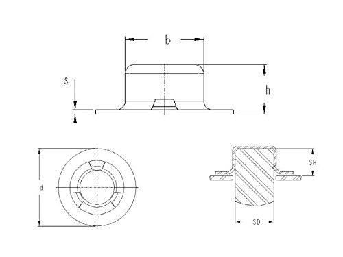 [Australia - AusPower] - Push on Pushnut Cap Stud Size 5/8, Zinc Mech Finish, 2-Piece 