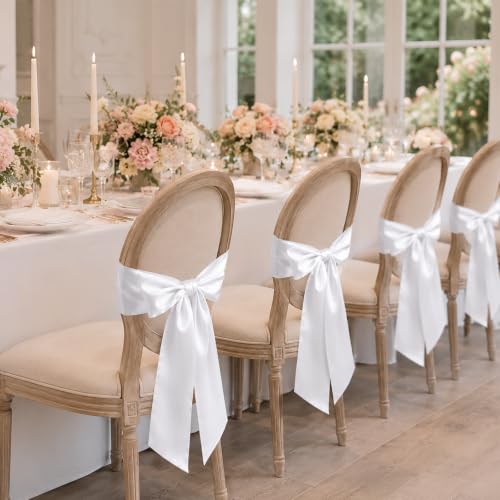 Luperasol 8-pack white wreath sash for front door, 4.5-inch wide and 56-inch long, used for decorative wreath storage.
