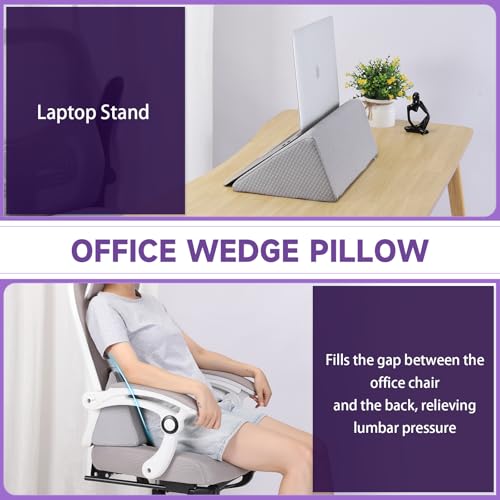 Small Wedge Pillow, Small Wedge Pillow for Sleeping Grey-17.7"