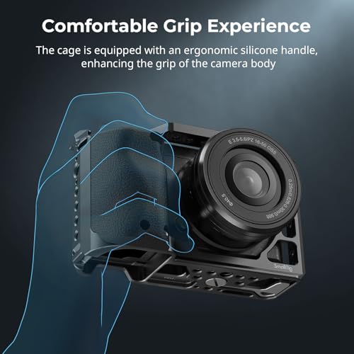 SmallRig Cage with Silicone Handgrip & Cold Shoe for Sony a6100, a6300, a6400-3164