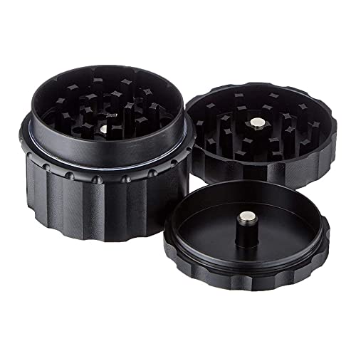 OCB 18887 Herb Grinder with Diamond Cut Black Matt 50 mm 4-Piece Aluminium