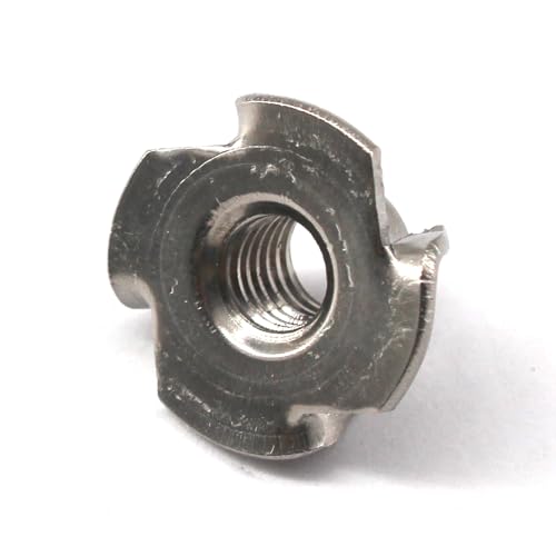 SeeRaphee M10 solid 304 stainless steel T-nuts, four-claw threaded inserts, 50 pieces