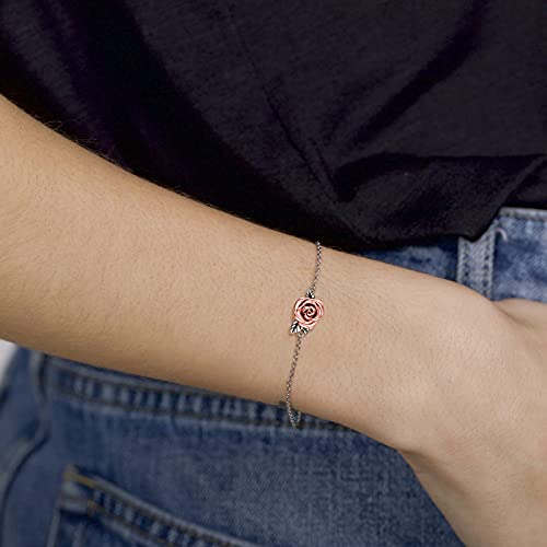 Sterling Silver Rose Urn Bracelet Ring Women Cremation Jewelry for Ashes urn bracelet 2