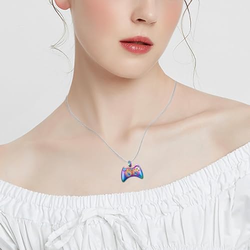 shajwo Game Controller Urn Necklaces for Ashes for Men Rainbow