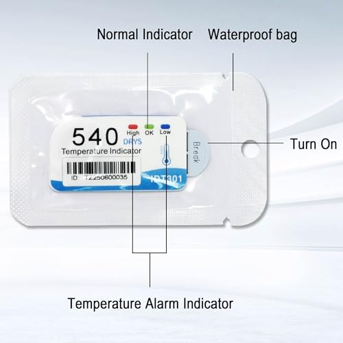 Tzone single-use temperature indicator strip with LED alarm, 1 pack