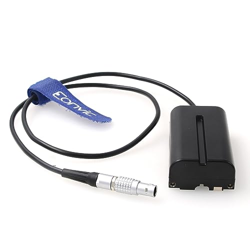 NP F970 F550 F570 Dummy Battery to 2 Pin Male Power Cable for Z CAM E2 Flagship Atomos Ninja V Blackmagic Video Assist 12G Monitor Camera (Straight) Straight