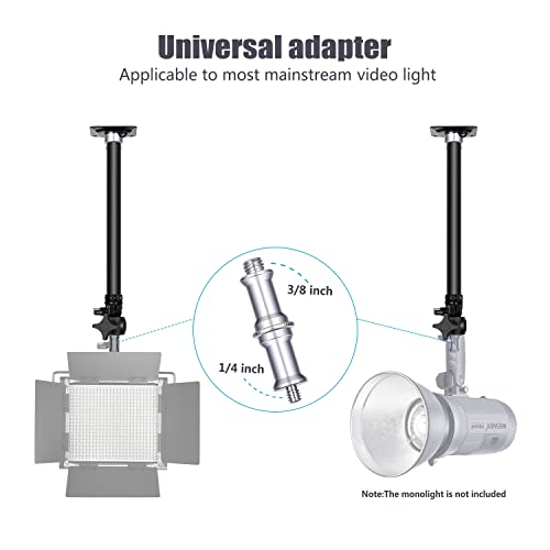 Neewer Wall Mounting Boom Arm 15-23.6 inches/38-60 Centimeters Adjustable Length with 1/4 inch to 3/8 inch Universal Adapter for Photo Studio Video Light, Monolights Photography 23.6 inches/60cm