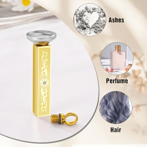 XIUDA Urn Necklace for Ashes with Crystal Bar Stainless Steel Cremation Jewelry for Ashes Memorial Urn Pendant for Women Men Gold