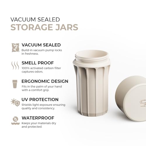 Staze Air Tight Smell Proof Container (148ml) – Vacuum Seal Jar - Waterproof Food Storage Canister, Portable Small Smell Proof Jar for Coffee, Herb, Spice & Gummies - (CAMO TRIO) CAMO TRIO