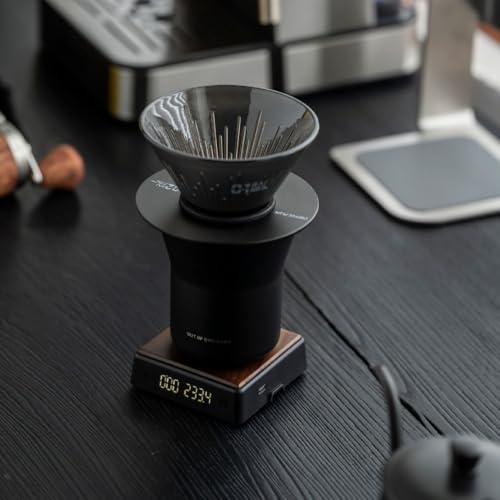 Mini Coffee Scale with Timer, 0.1g Precision Espresso Scale, USB-C Rechargeable Digital Coffee Scale with LED Display, 1kg Capacity for Espresso and Pour Over