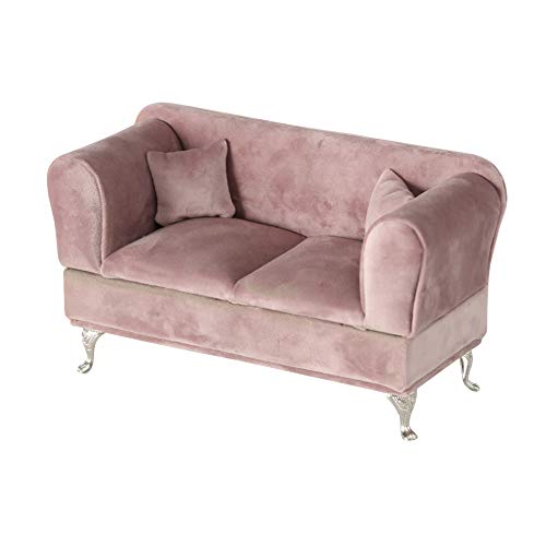WHW Whole House Worlds Glam Pink Passion Jewelry Couch, 9 Inch Long Couch - 6 Inches Long