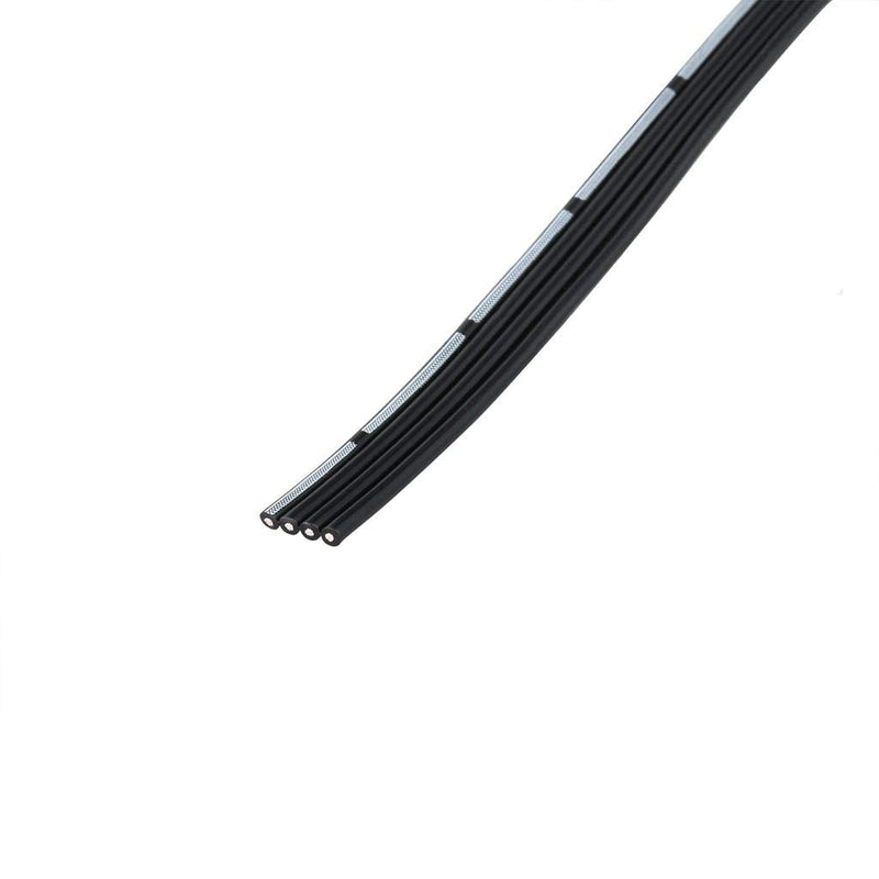 [Australia - AusPower] - BNTECHGO 24 Gauge Silicone Ribbon Cable Flexible 4P Black 50 ft Flat Cable 24 AWG Stranded Tinned Copper Wire 24 gauge Silicone Ribbon Cable 4P 50ft 24 gauge black 4P 50 feet 