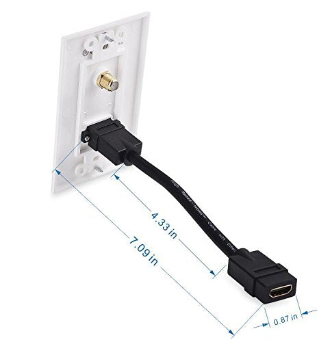 [Australia - AusPower] - Cable Matters 2-Pack 1-Port HDMI Wall Plate in White (4K UHD, ARC, and Ethernet Pass-Thru Support) 