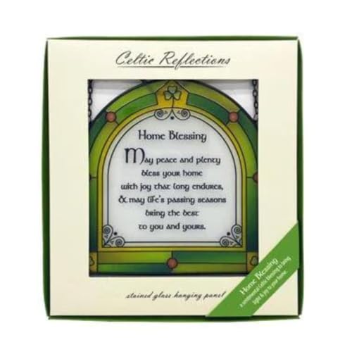 Royal Tara Shamrock Home Blessing Stained Glass Window Hang Suncatcher Irish Handcrafted House Decor Housewarming 6.3"