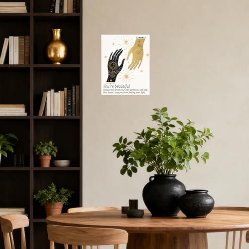 CRAFTYMELODY Boho Witchcraft Art Prints Gothic Witchy Wall Decor Inspirational Positive Quote Art Home Awareness Artworks for Therapy Office Living Room Bedroom Home Decoration 11x13.8 Inch Unframed