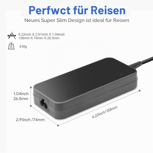 KFD 120W Power Supply 19V 6.32A for GEEKOM IT13 & Intel NUC Mini PC EU Cable | 120 W charger for GEEKOM and Intel NUC Mini PCs, 19 V 6.32 A, 5.5 x 2.5 mm connection, ideal for home and office