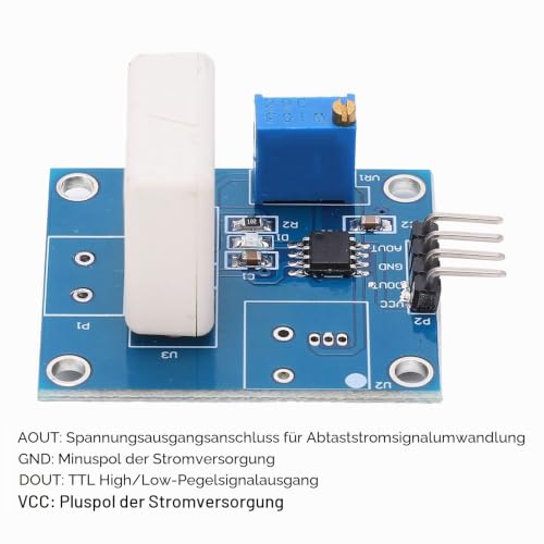 Current Sensor Module WCS1800, Hall Effect Current Sensor DC 5V 35A with Overcurrent Protection, Short Circuit Detector LED Display