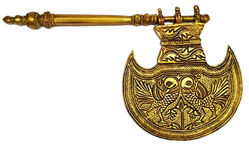 Purpledip Brass Idol God's Pankhi (Hand Fan): Collectible Temple decor (11587)
