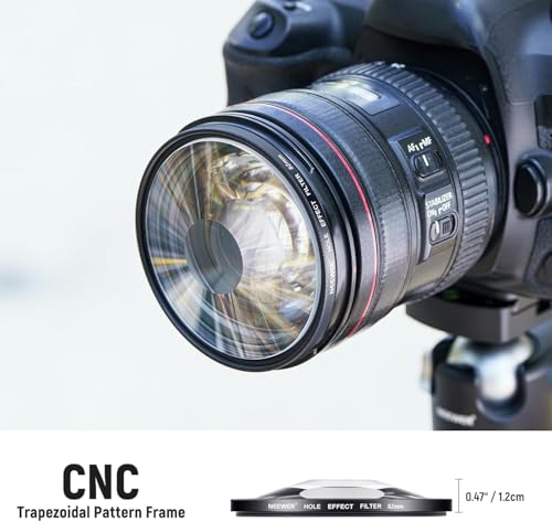NEEWER 82mm Spiral Halo Camera Lens Filter, Prism K9 Optical Glass Special Effects Filter Photography Camera Lens Accessories with Tunnel Vision Warped Circular Halo Frame Effect