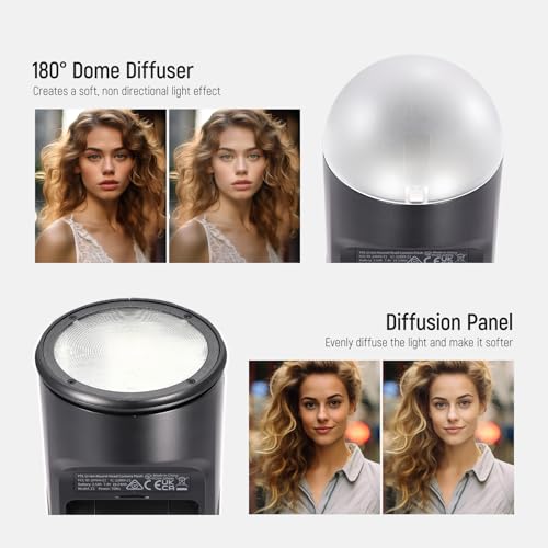 NEEWER CRM2 Magnetic Accessories Kit for Round Head Flash, Speedlite Light Shaper Modifier Diffuser Set Compatible with Godox V1 & V100, NEEWER Z3R-C/N/S, Z2-C/N/S/F, Z2Pro-C/N/S/F, Q120, Q200