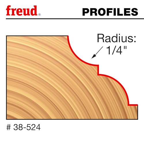 Freud 38-524 classical bold cove and bead router bit, 1-1/2-inch diameter with 1/4-inch shank