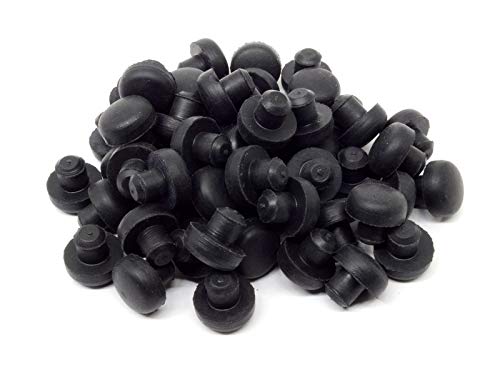 [Australia - AusPower] - Pkg of 8 - Black SBR Rubber PUSH-IN BUMPER - Bumper Diameter - 1/2", Bumper Height - 7/32", Fits Panel Hole Diam 1/4" 