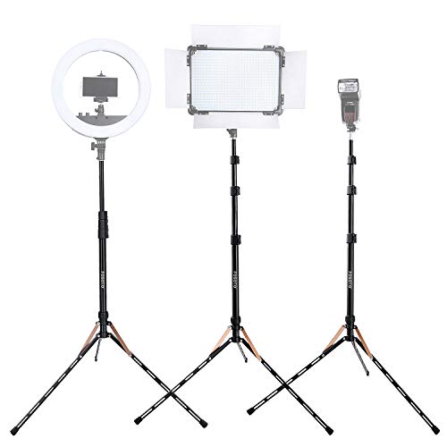 FOSOTO 75in Fold Video Tripod Light Stand Super Lightweight Compact for Speedlight, Flash, Umbrella, Softbox, Filming Product Portrait Shooting Lighting Stand