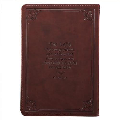 Christian Art Gifts Classic Journal Names Of God Exodus 34:6 Bible Verse, Inspirational Scripture Notebook, Ribbon Marker, Brown Faux Leather Flexcover, 336 Ruled Pages