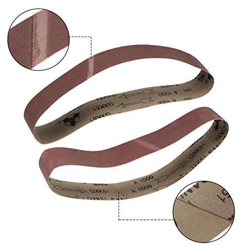 sourcing map 10 x 2 inch x 27 inch Overlap Connect Sanding Belts Grit 1000 Aluminum Oxide | Aluminum oxide, grit 1000