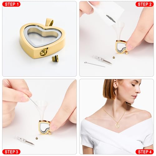 Glass Cremation Jewelry Necklace with Heart for Ashes Stainless Steel Keepsake Urn Ash Pendant Urn Necklace Keepsake for Urn for Memorial Jewelry C