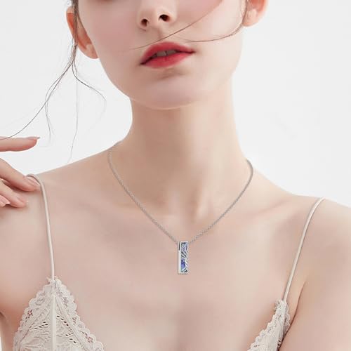 Urn Necklace Ashes 925 Sterling Silver Cremation Pendant Memorial Ashes Abalone Shell Pendant Jewelry Gift for Women Men Tree of Life