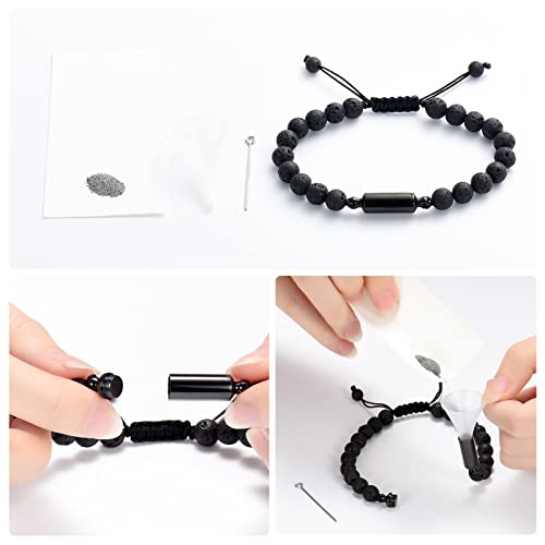 shajwo Cylinder Urn Bracelet for Ashes for Women Men Black