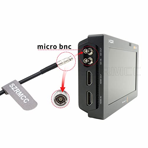 SZRMCC Micro BNC to BNC Female 12G HD SDI Coaxial Cable High Density for Blackmagic Video Assist 5”Monitor(3m) 3m